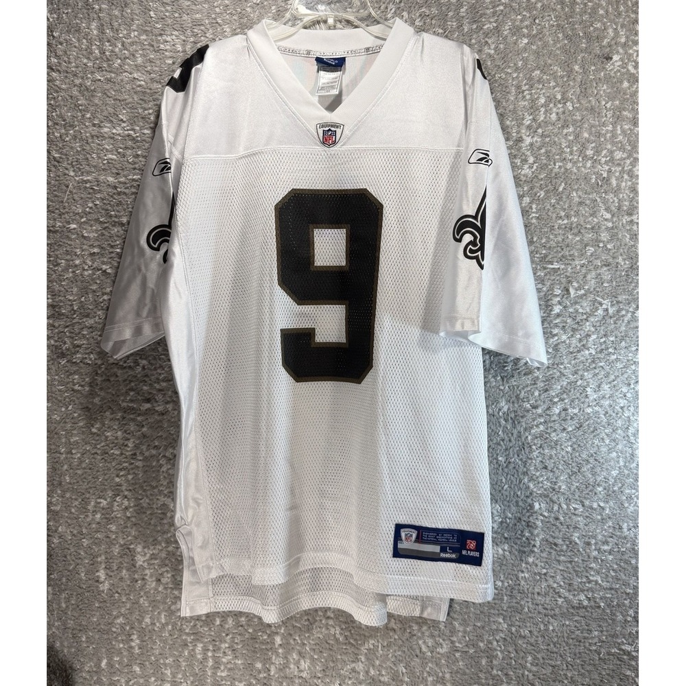 Reebok Onfield New Orleans Saints Drew Brees #9 White Jersey Sports Large